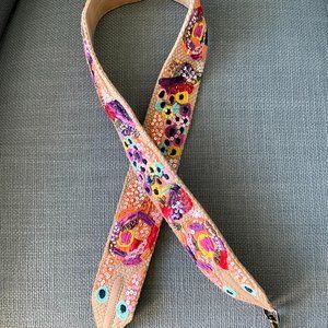 Anthropologie Floral Beaded Bag Strap